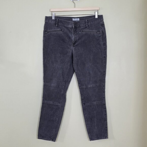 Ann Taylor Loft Pants Womens 12 Gray Corduroy Modern Skinny Ankle Cotton Stretch - Picture 1 of 16